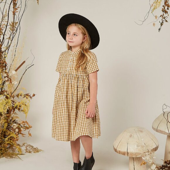 Rylee & Cru Goldenrod Gingham Esme Dress size 4/5 - Picture 1 of 8
